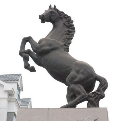 前蹄抬起铜马雕塑